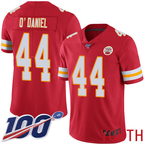 Youth Kansas City Chiefs #44 ODaniel Dorian Red Team Color Vapor Untouchable Limited Player 100th Season Nike NFL Jersey->youth nfl jersey->Youth Jersey